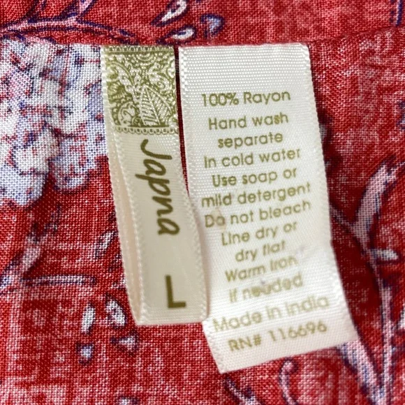 Women’s Japna Cropped Tie Front Wrap Bohemian Top Size Large - Picture 3 of 3